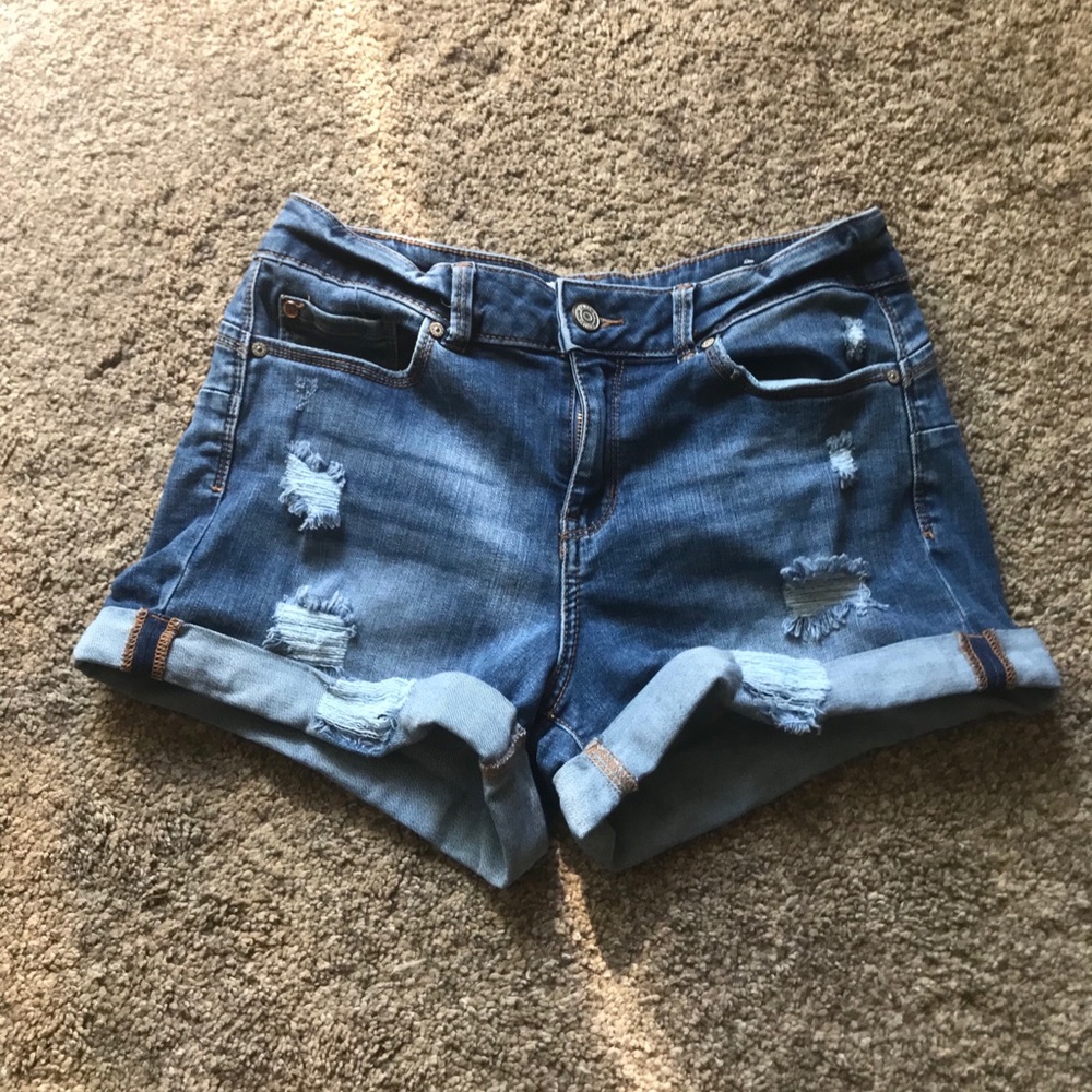 Blue high waisted shorts
